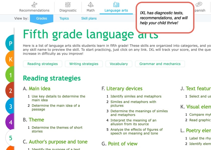 IXL Language Arts Subscription