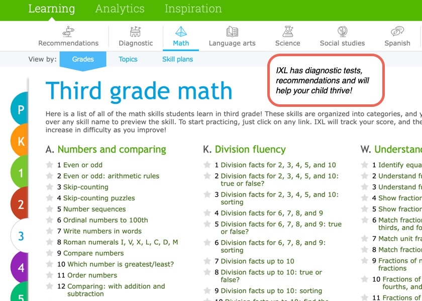 IXL Website View