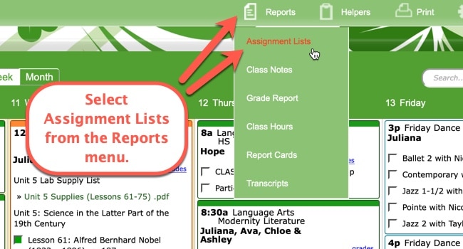 Printing Assignment Lists 1