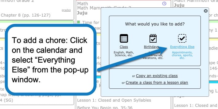 Adding chores in your Homeschool Planner screenshot 1