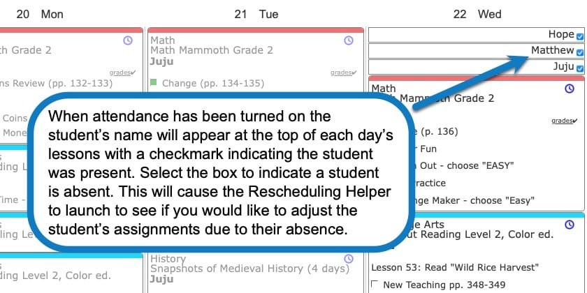 tracking student attendance, 3