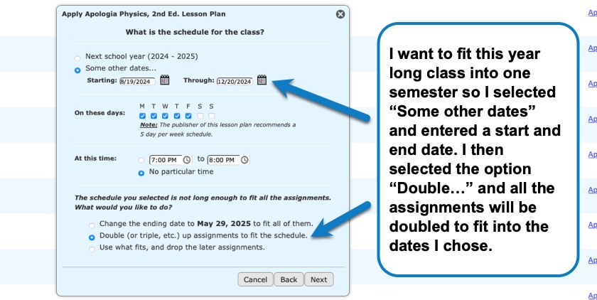 Doubling Up Assignments step 4 in your homeschool planner image