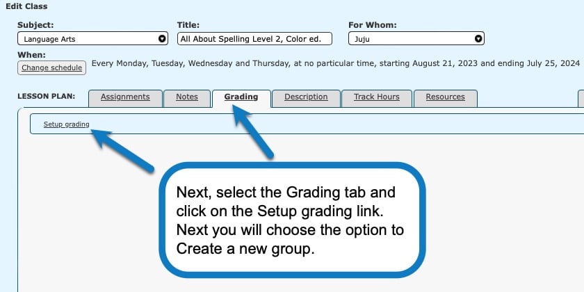 Creating a new grading group