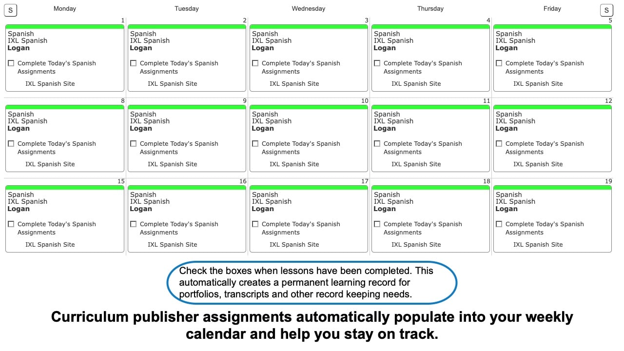 IXL-Spanish-Weekly-View