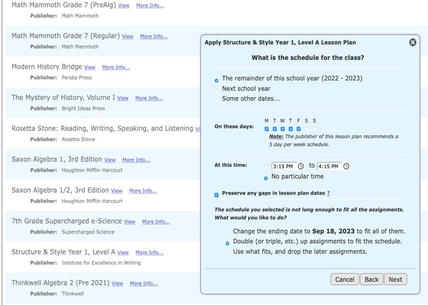 Homeschool Planet Lesson Plans screenshot button