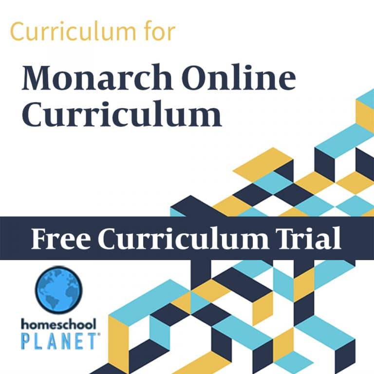 Curriculum button for Homeschool Planet Monarch Online Curriculum