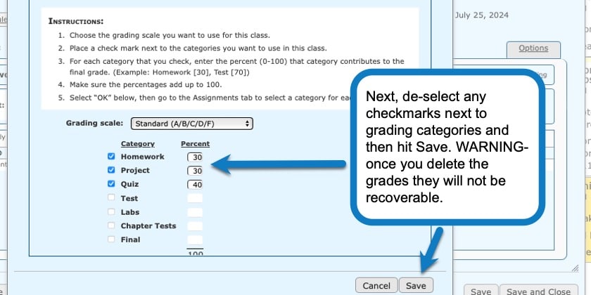 Deleting grades from your homeschool planner 3