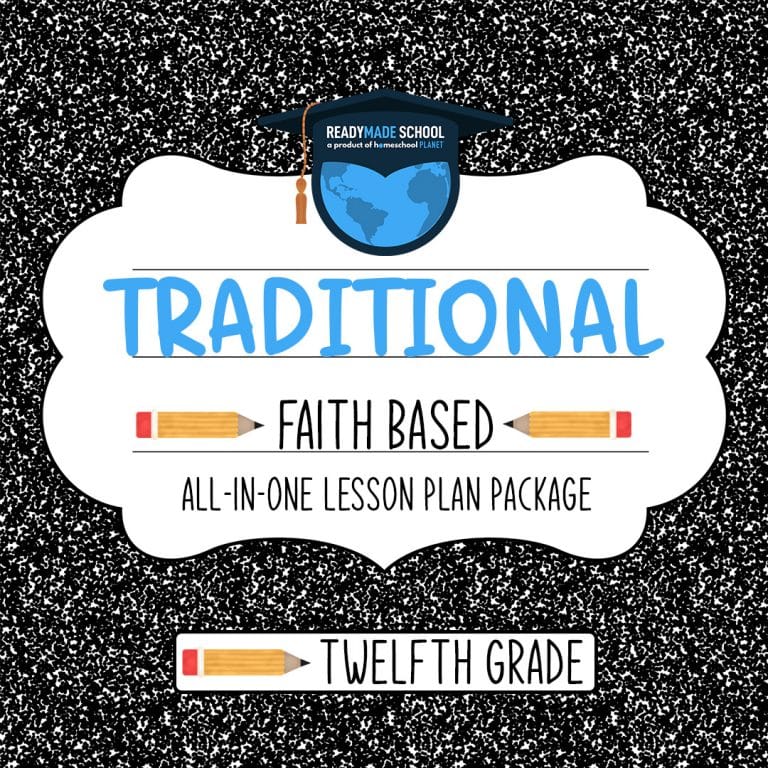 Traditional faith based studies all-in-one lesson plan - twelfth grade in homeschool planet image